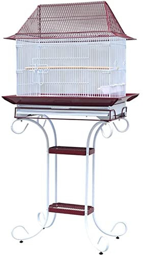 ZUMAHA Sicherheit Großer Vogelkäfig aus Edelstahl, multifunktionaler Vogellebensraum für Futter, Ruhe und Spiel, Flugvogelkäfig mit ausziehbarem Tablett Solide
