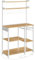VASAGLE Küchenregal, Standregal mit Steckdosen, Kaffeebar, Bäckerregal, 8 S-Haken, mit Korb, Gewürzregal, 40 x 90 x 165,5 cm, goldeichenfarben-wolkenweiß KKS031Y19
