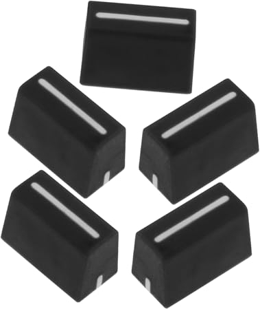 Toyvian 5st Mixer-fader-kappe Ersatz-faderknöpfe Schieberwellen Mixer-faderkappen Flache Druckknöpfe Schieberegler Schieberegler Fader-kappen-mischpulte Schieberkappen Knopf Gummi Gitarre