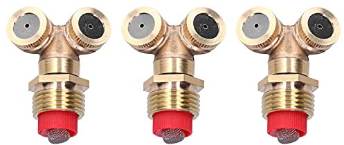 WOOXGEHM 3 Stück Messing-Nebelsprühdüse, Landwirtschaftliche Sprühdüse mit Filter G1/2 Außengewinde, Bewässerungsnebel-Sprinklerkopf, Messing-Nebeldüsen, Wasserschlauchdüse für Gewächshaus