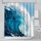 AIBIIN 180 x 180 cm blu mare onda tenda da doccia estate hawaiano oceano surf tende da bagno in poliestere resistente con 12 ganci