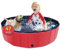 Piscina per cani pieghevole, piscina per bambini da 120cm con plastica dura, vasca per cani antiscivolo per cortile all'aperto (blu) (rosso)