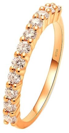 Stfery 14K Rose Gold Engagement Ring Set for Women 0.03ct Round Shape White Moissanite Engagement Rings Rose Gold