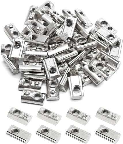PAIKIUU 50 Stück M5 T Nutenstein, Aluminium Gleit T Nutenstein T Nutenstein Gewinde T Schienen Gleitmutternblock für Holzbearbeitungswerkzeug Schlitzbefestigung