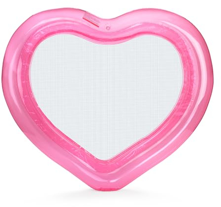 FUNBOY Original Clear Heart Wasserhängematte mit Netz-Pool-Schwimmer, perfekt für Sommer-Pool-Partys