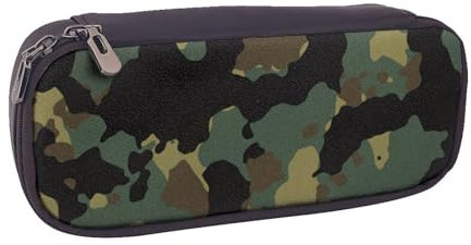 Federmäppchen aus PU-Leder mit Kirsch-Blumenmuster, multifunktional, Flip-Bleistifttasche und Make-up-Kosmetikhalter für Mädchen, Jungen, Schüler, Rosa, Camouflage-Muster, Einheitsgröße, Schulranzen