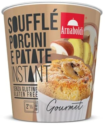 Arnaboldi - Instant Soufflé Porcini e Patate, 40g, Piatti Pronti Senza Glutine con Crema di Riso e Panna, Ideale come Pranzo Veloce o Cena Leggera, Gluten Free, Pronto in Pochi Minuti, 1 Porzione
