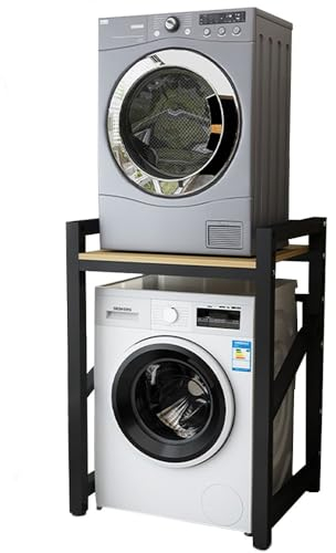 WPPTNSFY Lagerregal über der Waschmaschine, Waschmaschine Trockner Schrank Übereinander Schrank für Waschmaschine und Trockner, 3 Höhenverstellbar für Badezimmer Küche Balkon Waschküche
