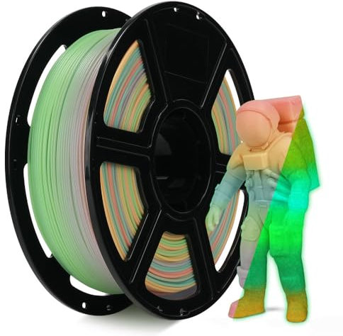 FLASHFORGE Glow-in-The-Dark Rapid PLA-Filament 1,75mm, Hoher Fluss Schnelles 3D Drucker Filament Leuchtend Melody Max 500mm/s Drucken, Hohe Helligkeit und Langanhaltender Leuchteffekt