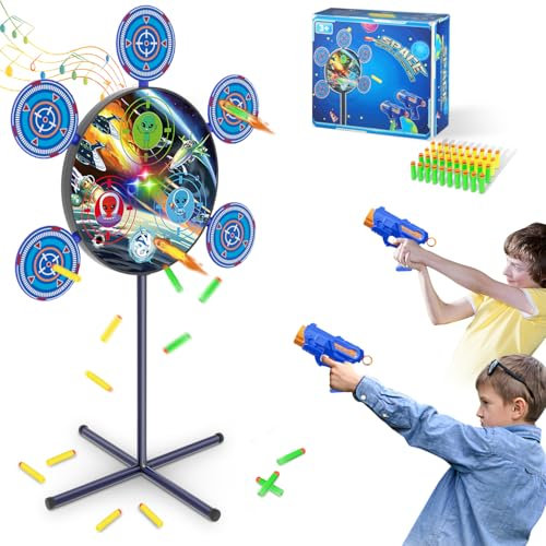 DX DA XIN Zielscheibe Schießspiele mit Licht und Sounds Zielscheibe für Nerf Spielzeug Pistole für Junge 4-12 Jahre Weltraumkriege Halloween Weihnachten Geschenke für Kinder(105cm)