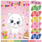 PLULON Katzenpartyspiel Kinder Stecken Katze Hut Fliege Geburtstagsspiel-Poster 24 Hüten 24 Fliegenaufklebern Geburtstag Jungen Mädchen Sommerparty-Geschenke Wanddekorationen Aktivitäten Klassenzimmer