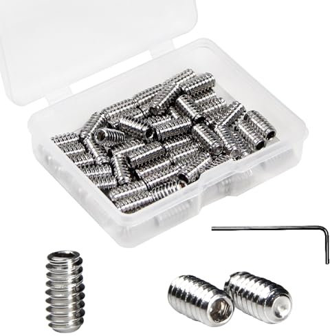Juvielich Set di 50 viti con testa esagonale a brugola in acciaio SAE, #10-24 x 3/8, viti a testa esagonale SAE, viti con testa a brugola, viti interne a tazza, con chiave esagonale per maniglie
