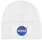 NIMAMA Mütze Beanie NASA Wintermütze Statement Spruch Print Geschenk Unisex Strickmütze für Herren & Damen - Weiß