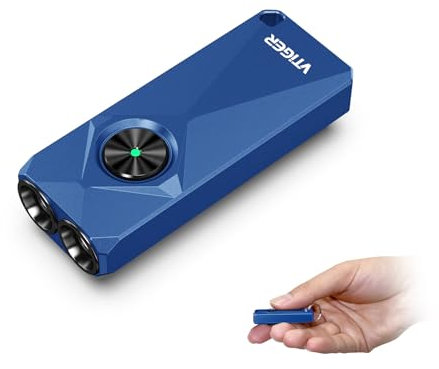 VTIGER K1 Linternas de llavero, pequeña luz plana portátil de 800 lúmenes, Mini linterna de bolsillo recargable con clip, Llavero LED compacto Luces con imán para Llévalo a diario,acampada,emergencia