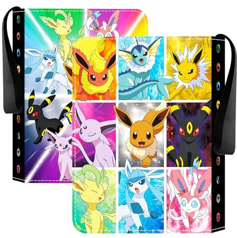 Egmelos Karten Sammelalbum Sammelkarten Album Sammelalbum für Pokemon Karten Sammelmappe Karten Ordner 50 Seiten 400 Karten Kapazität Geschenk Kinder (A)