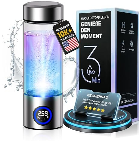11.0 New Upgrade 6000PPB Hydrogen Water Bottle【NO.1 Certified Hydrogen Tech】【24-Hour Hydrogen Lock】Hydro Water Bottle 100% Leak ProofPEM/SPE Technology Produces Hydrogen Water