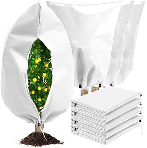 Whemyreat 4 PièCe Voile D'Hivernage Plantes, Voile Hivernage Plante Exterieur, Protection Plante Exterieur Hiver, Oile Hivernage RéUtilisable,Blanc Couverture VéGéTale Protection Pour Plantes,80×120cm