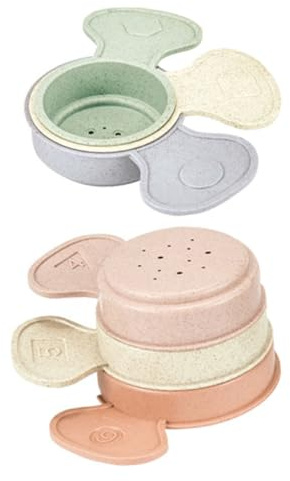 WEKAMOS Stapelbecher Kunststoff Für Kleinkinder Stapelbare Becher Als Badespielzeug Farbenfrohe Spielbecher Zum Stapeln Und Lernen Geeignet Für Junge Mädchen Und Kleinkinder