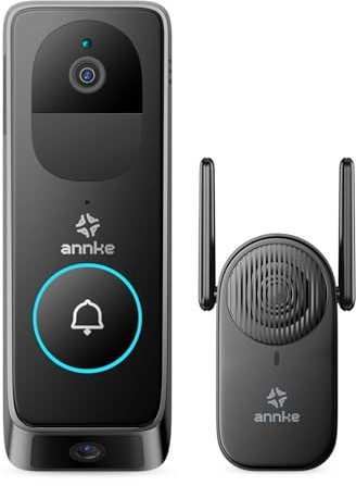 ANNKE Video Doorbell Dual Cameras with Delivery Guard 2K 3MP Full HD Wireless Video Doorbell Camera, 190° Ultra-Wide, 9000mAh Rechargeable Battery, 2-Way Audio, PIR Motion Detection, Works with Alexa