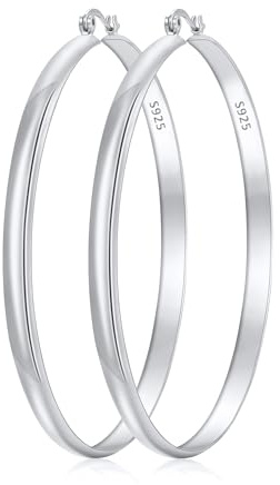 Halora Creolen Silber 925 Damen, 5mm 14K Vergoldete Ohrringe Gold Hypoallergene Schmuck Geschenke für Frauen, 30/40/50/60/70mm