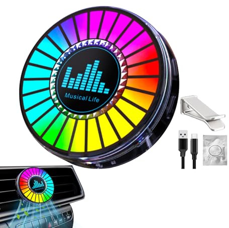 RGB-Soundsteuerungslicht – Auto-Lufterfrischer, Farbenfrohes Rhythmuslicht Mit Duftdiffusor, Auto-Innenbeleuchtung, Musik-Rhythmus-Ambientelicht, Geschenk Für Frauen Und Männer, Tisch-/Automodell