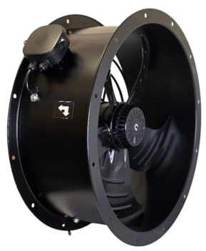 HA&K - FANS 550mm (22″) Industrial Axial Duct Fan – Cased Commercial Kitchen Extractor for Restaurants, Warehouses & Offices – 220V 50Hz Heavy-Duty Ventilation Top connection without controller