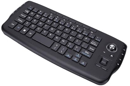YUEHISY Handheld Trackball Keyboard with Scroll Wheel, 2.4GHz Wireless Multimedia Remote, X Type Silent Keys, Portable, for Smart TV PC Android Box