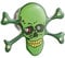 Lunartec Magnet-Blinker: Blink-Pin mit LED & Magnetclip grüner Totenkopf (Blinklicht zum Anstecken, LED Magnetclips, Blinkende Pins)