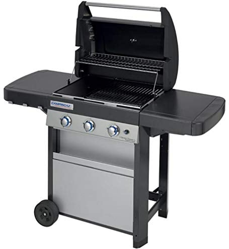 Campingaz 3 Series Classic Grill Barbecue a Gas a 3 bruciatore, 9.6 kW di Potenza, Sistema InstaClean EasyCleaning, griglia in Acciaio e Piastra, 2 tavoli a Lato, L