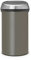 Brabantia Touch Mecanismo de Apertura con un Toque - Cubo de Basura, 60L, Color Platinum con Tapa Acero Mate Anti-Huellas