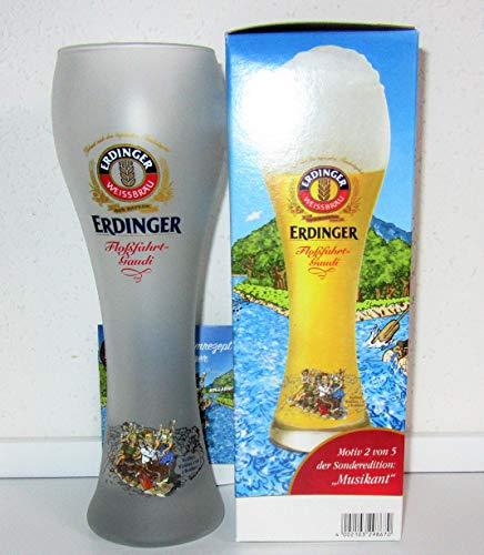 Erdinger, bicchiere da birra, bicchiere da birra, bianco satinato, gaudio/musicista