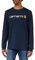 Carhartt Men's Relaxed Fit Heavyweight Long-Sleeve Logo Graphic T-Shirt, Navy, S