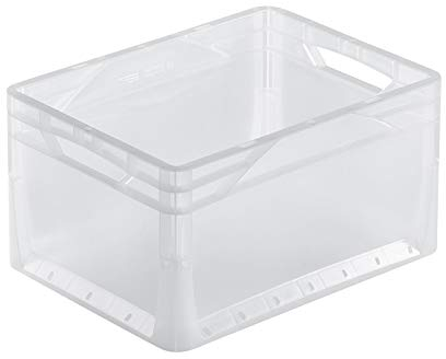 Die Boxfabrik GmbH Eurobehälter 400x300x220 mm (LxBxH) | Stapelbar | Wände und Boden geschlossen | Mit Handgriff | 30 Liter | PP-C | Premium-Qualität Made in Germany | Transluzent