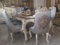 Casa Padrino Luxus Barock Esstisch Silber/Creme/Gold - Handgefertigter Massivholz Esszimmertisch - Möbel im Barockstil - Edel & Prunkvoll