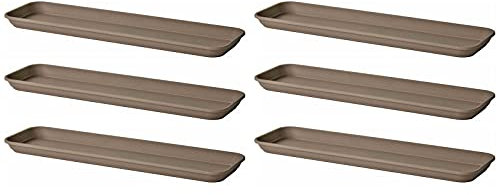 Euro3plast Artikel 1991 Inis Untersetzer 46,6 x 16,1 cm für Blumenkasten Inis 50 x 20 cm aus Kunststoff (6, Taupe)