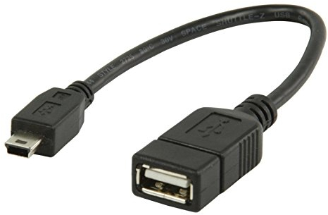 Mr Gadget Solutions® - Cable adaptador mini USB OTG para cámaras digitales MP3, MP4, teléfono móvil, USB A hembra a mini USB B macho de 5 pines