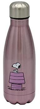 Snoopy - Wasserflasche aus Edelstahl, luftdicht, mit Snoopy-Design, 550 ml, Farbe Violett, offizielles Lizenzprodukt (CyP Brands)