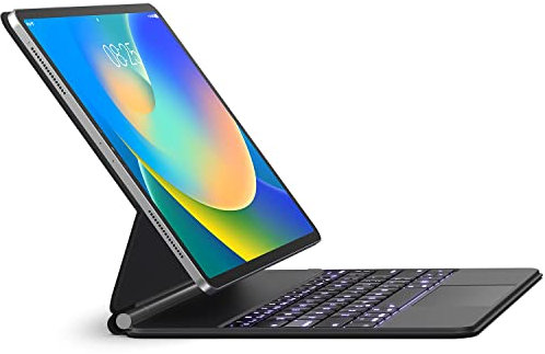 runelk Keyboard Case for iPad Air 13 2024 and iPad Pro 12.9 inch 2022-6th / 2021-5th / 2020-4th / 2018-3rd Generation – Magnetic Keyboard Case with Multi-Touch Trackpad – Floating Cantilever Stand