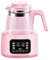 FairUo Kettles,1.3L Glass Kettle, 72H Glass Kettle with Heat Preservation Function, 360° Chassis Heating Fast Water Heater, Led Temperature Prompt and Touch Screen Control/Pink
