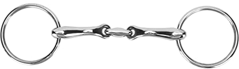 Fabater Edelstahl-Ringtrense, Allzweck-Pferdemaulgebiss, Doppelgelenk-Losring, Professionelles Pferde-Kandare, Polierter O-Ring für Pferderennen, Training