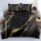 DXHOME Schwarze Bettwäsche 135x200 4teilig Gold Marmor Weich Mikrofaser Wendebettwäsche Aesthetic Teenager Deckenbezug Bettbezüge mit Reißverschluss und 2 Kissenbezügen 80×80 cm
