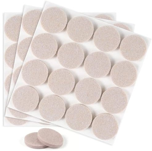 moinkerin 48 Stücke Filzgleiter Selbstklebend 30mm filzgleiter für stühle 5mm Dicke Möbel Filzgleiter für Möbelfüße Stuhlbeine, Hartholzböden(Beige,30mm)