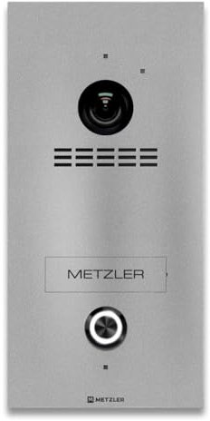 Metzler® Video Türsprechanlage mit HD-Kamera und Türöffner in Graualuminium, vandalismussicher IP65, 2-Draht Plug-and-Play, Smartphone-App, 10 Jahre Ersatzteilverfügbarkeit, VDM10 Kian