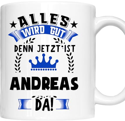 Andreas Tasse | Namen Vorname Kosename Rufname Kaffeebecher | Alles wird gut Andreas Geschenk