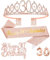 Rose Gold 30th Birthday Party Supplies Set -Rose Gold Cake Topper, Tiara Crown, Sash & Rosegold Candle for Girls Women Party Decorations Idea