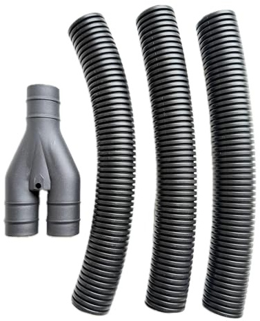 ADVENTURE OUTDOOR SUPPLIES Caravan & Motorhome Waste Water Kit – 28mm Y Connector with 3 x 250mm Convoluted Hoses – Compatible with Sink & Shower Outlets, black Waste Pipe System Accessory