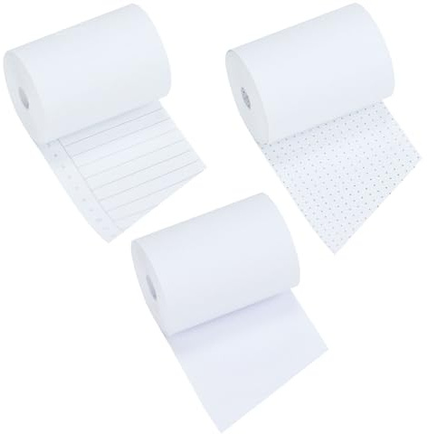 Multibey 3-in-1 Refill Paper Rolls, 2” Wide Sticky Rolls Set - Desktop Grocery List Sticky Notes Paper, Compatible with 2” Wooden Roll Holder for Lists, Notes & Planning