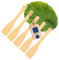 5X HOFMEISTER® Set de spatules en bois de hêtre, spatule en bois pratique comme aide de cuisine, 30 cm de long