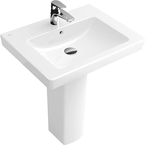 Villeroy & Boch Waschbecken Subway 711365 65x47cm mit Hahnloch durchgest mit Überlauf weiß alpin c+,
