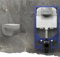 Biubiubath Modern Bathroom Round Rimless Wall Hung Toilet UF Slim Soft Close Seat with 1.14M Concealed Cistern Frame Set & Rectangular Sliver Dual Flush Plate
